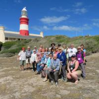 Tour Group @ Aghulas Lighthouse. Southern most Point in Africa