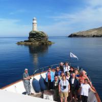 Group in front of the Tourlitis Lighthouse